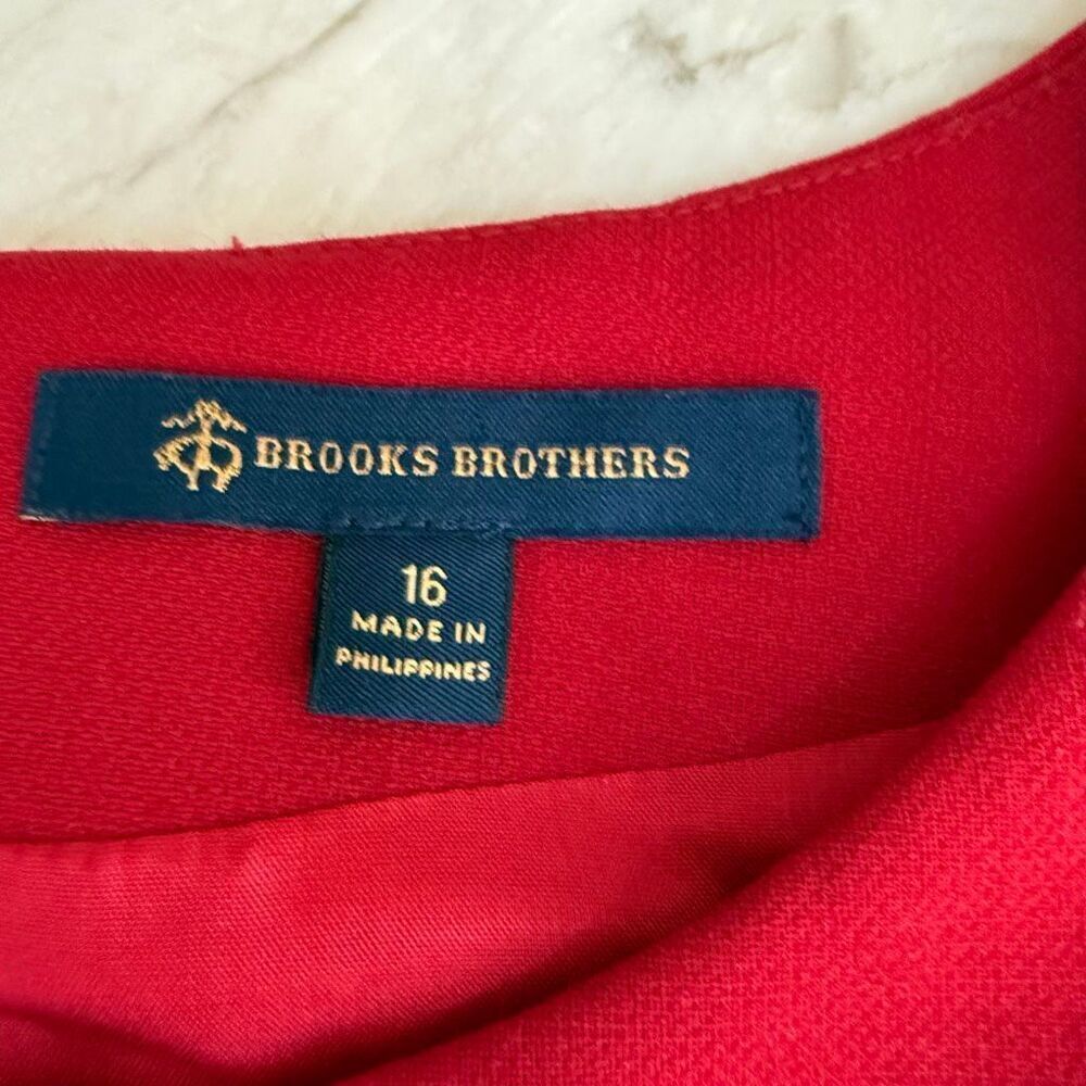 Brooks Brothers wool blend red peplum sheath dress size 16 - Picture 4 of 8